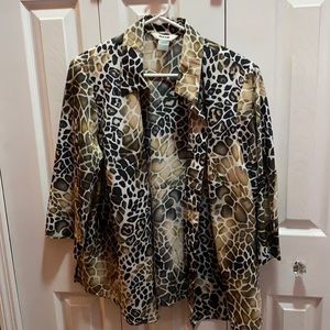 Leopard Button Down Blouse